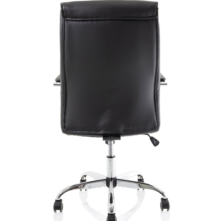 Carter High Back Black Leather Executive Office Chair with Arms