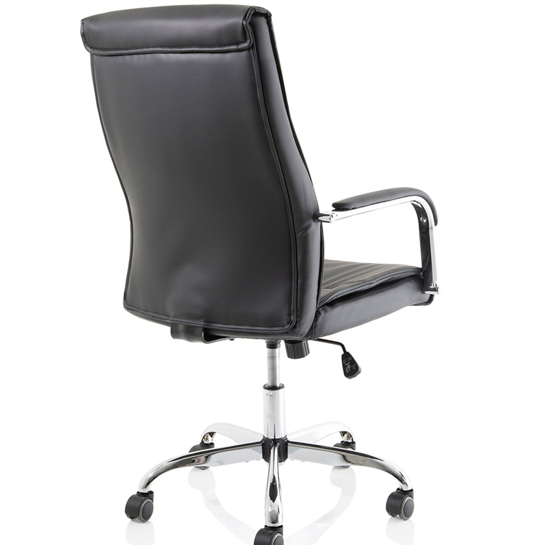 Carter High Back Black Leather Executive Office Chair with Arms