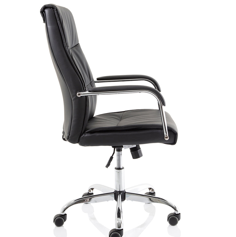 Carter High Back Black Leather Executive Office Chair with Arms