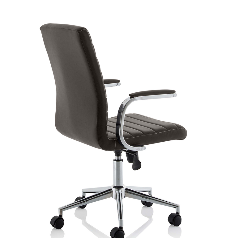 Ezra Medium Back Leather Executive Office Chair with Arms