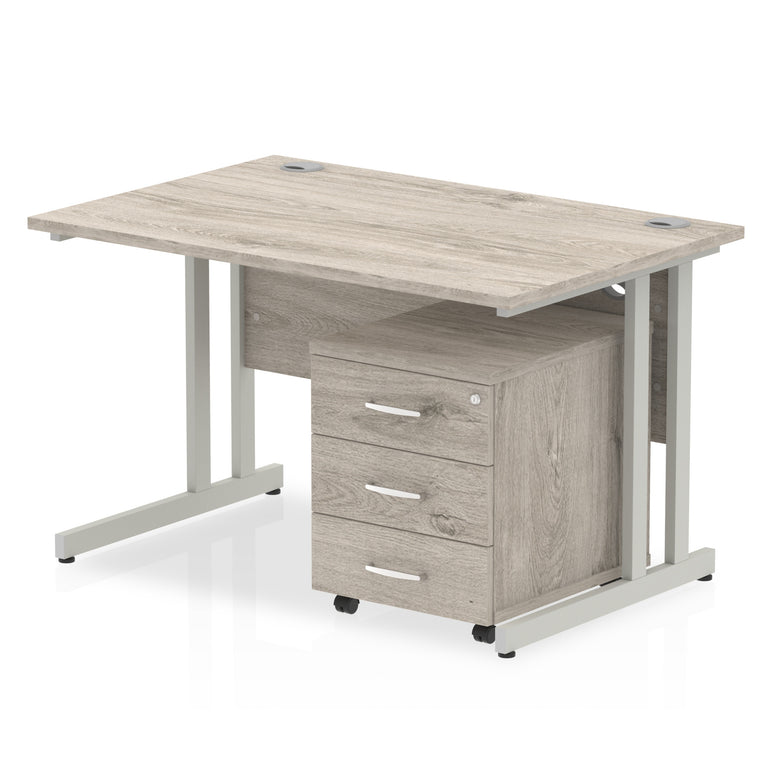 Impulse 1200mm Cantilever Straight Desk With Mobile Pedestal