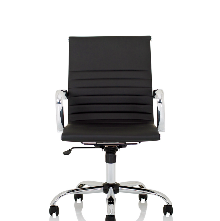 Nola Black Leather Executive Office Chair with Arms