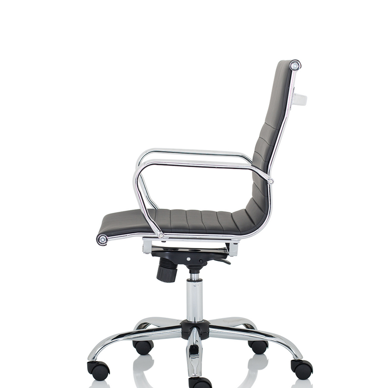 Nola Black Leather Executive Office Chair with Arms
