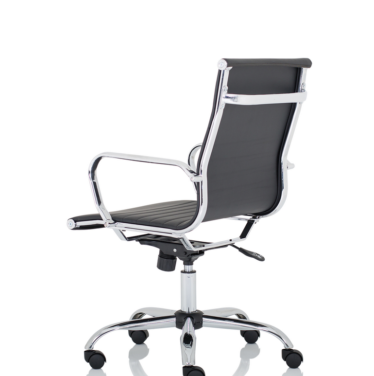 Nola Black Leather Executive Office Chair with Arms