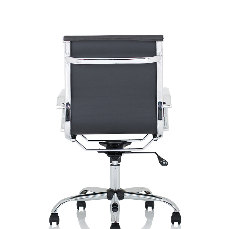 Nola Black Leather Executive Office Chair with Arms