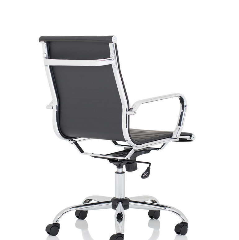 Nola Black Leather Executive Office Chair with Arms