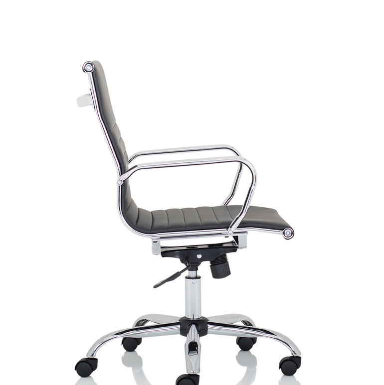 Nola Black Leather Executive Office Chair with Arms