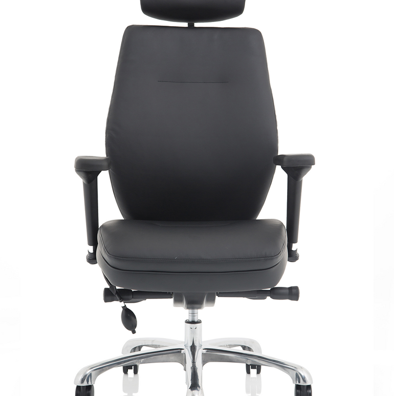Domino High Back Black Ergonomic Posture Chair with Arms and Headrest