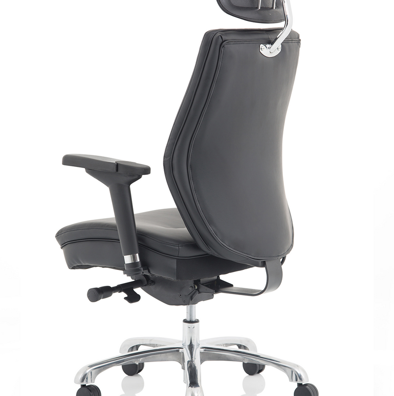 Domino High Back Black Ergonomic Posture Chair with Arms and Headrest