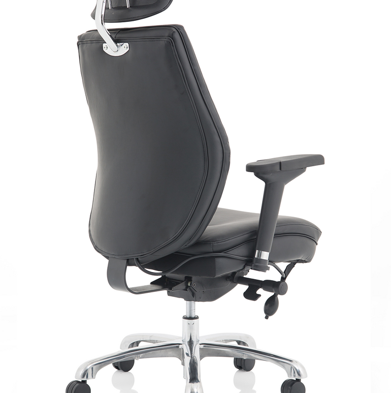 Domino High Back Black Ergonomic Posture Chair with Arms and Headrest