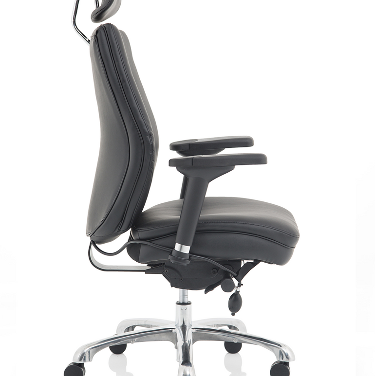 Domino High Back Black Ergonomic Posture Chair with Arms and Headrest