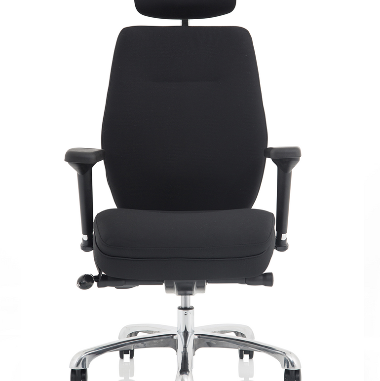 Domino High Back Black Ergonomic Posture Chair with Arms and Headrest