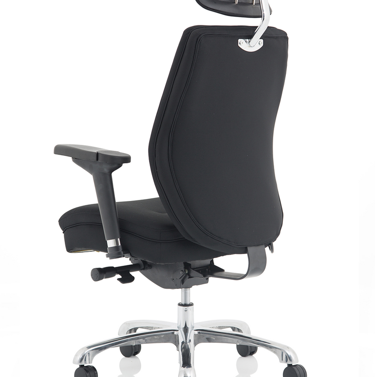 Domino High Back Black Ergonomic Posture Chair with Arms and Headrest