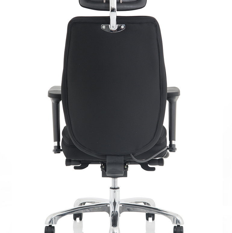 Domino High Back Black Ergonomic Posture Chair with Arms and Headrest