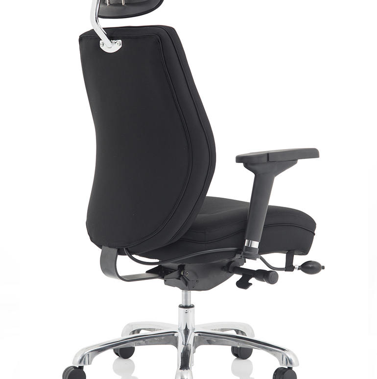 Domino High Back Black Ergonomic Posture Chair with Arms and Headrest